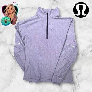 Lululemon Quarter Zip Mens XL Surge Warm Pullover Heathered Sea Salt Gray Q-Zip